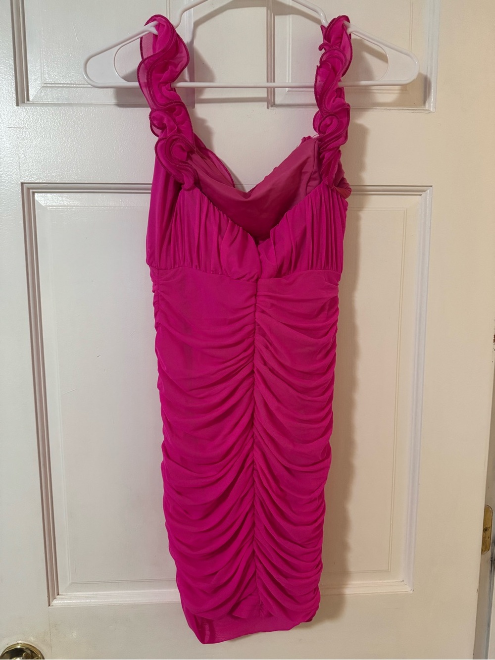 Senorita Off Shoulder lettuce Edge Ruched Mini Dress

NEVER WORN - Picture 5 of 5